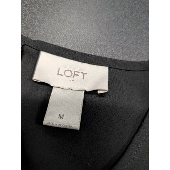 ANN TAYLOR LOFT WOMEN BACK AND CREAM CHEETAH LEOPARD PRINT TOP BLOUSE SIZE MEDIU - Picture 3 of 5